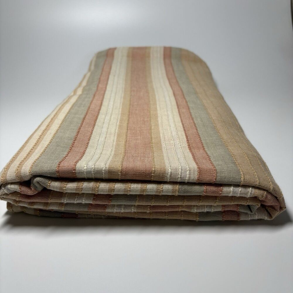 Vintage Cannon Twin Size Coverlet Retro Striped Bedspread 70’s Earth Tones - Picture 8 of 8